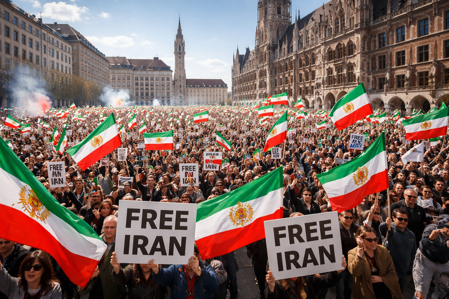 Massive munich rally on Iran